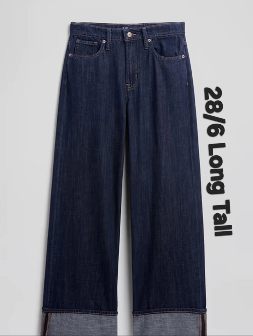 Gap Denim High Rise Wide Leg Jeans 28/6 Long Tall